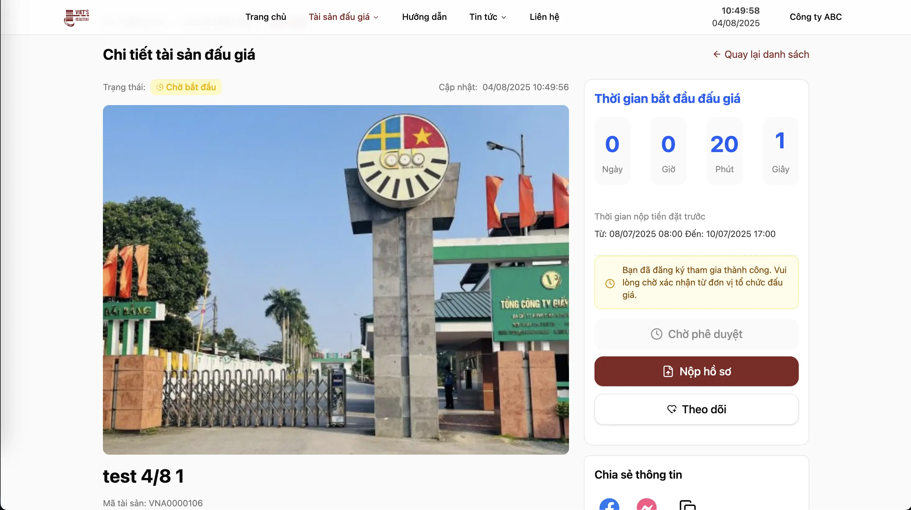 Registered auction